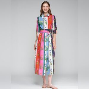 Vilagallo | Brenda Floral Sripe Dress/Multi